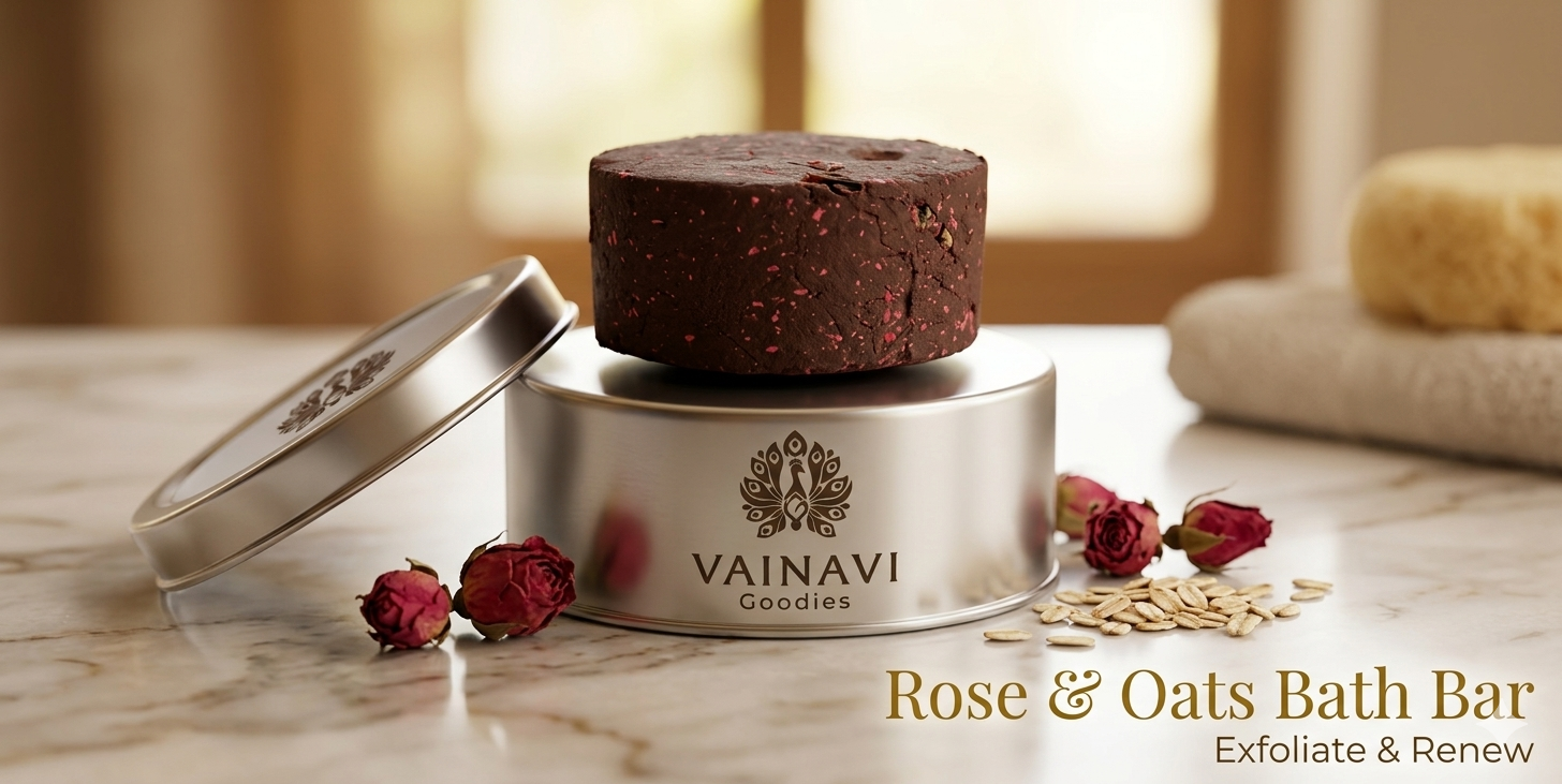 Rose and oats bath bar